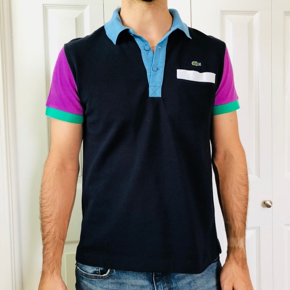 Lacoste Other - Lacoste Blue Multi Color Polo Pocket Tee Shirt S 3